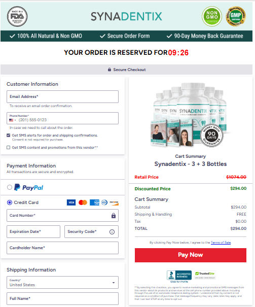 Synadentix checkout